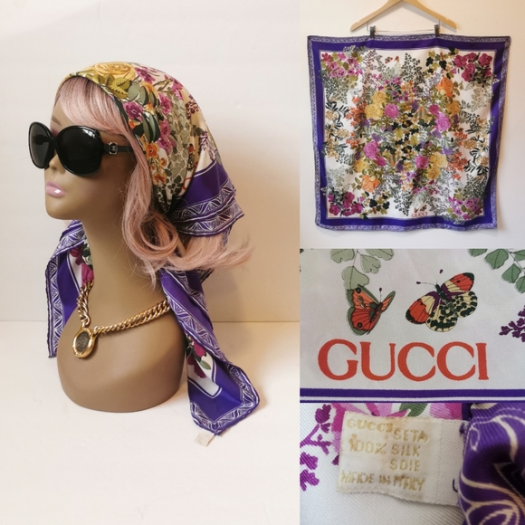 Gucci Accessories - Vintage GUCCI silk scarf